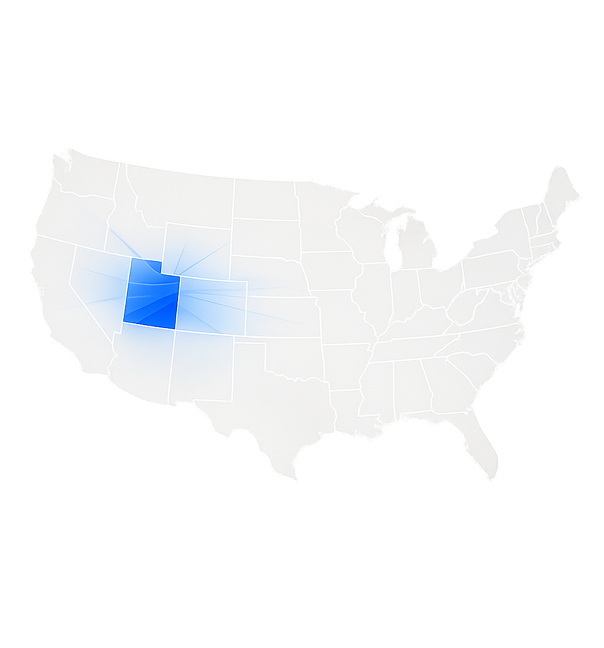 US map with Utah highlighted